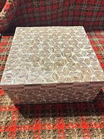 Top view of square capiz shell mosaic box