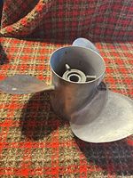 Overall view showing three stainless blades and hub