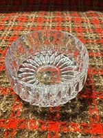 Top view of Gorham Althea crystal bowl showing pattern and clarity