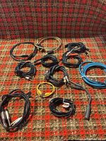 Group shot of all eleven assorted audio cables