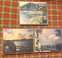 All three photographs laid out on patterned surface