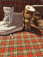 DKNY and UGG boots side by side showcasing overall appearance