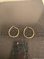 Both hoop earrings laid flat showing rope-twist pattern and hook clasps
