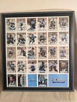 Full view of framed 30-card team sheet