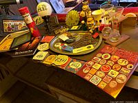 Wide view of assorted barware items on table