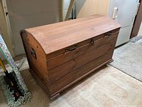 Full view of wooden chest closed