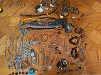 all jewelry spread out showing variety