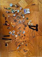 overview of entire lot laid on parquet floor