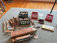 overview of cutlery, salad servers and pastry syringe