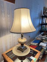 Full view of lamp with shade