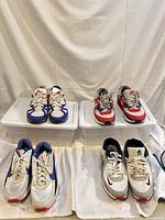 All four pairs of sneakers displayed together