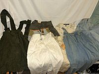 All six garments laid out for overview