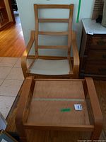 Armchair and ottoman frames front view