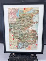 Full view of framed chromolithograph map