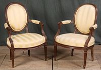Front three-quarter view of both armchairs