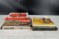 Front view of two stacks showing all book spines