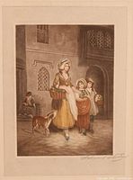 full view of mezzotint image showing subject and composition