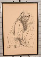 Full view of framed lithograph showing entire artwork