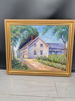 Full view of framed folk art painting