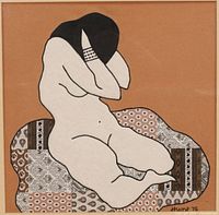 Full view of framed textile assemblage artwork