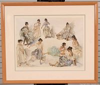 Framed lithograph front view