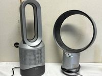 Both Dyson fans front view