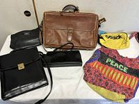 Overview of six bags on table