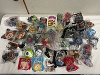 All sealed promotional toys spread on table