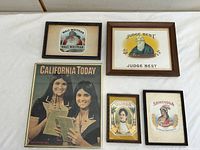 Group shot of all five framed pieces on table