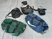 Group shot of all five bags laid out on ground