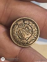 Reverse of 1903 Indian Head cent showing wreath, shield and ONE CENT legend