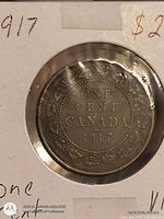 Reverse of 1917 Canada large cent showing denomination and date