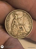 Reverse of 1936 half penny showing Britannia and date