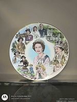 Front view of plate showing multiscene portrait design
