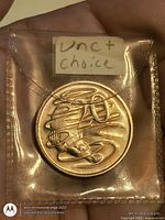 Reverse view showing platypus design and 20 denomination in 2x2 holder