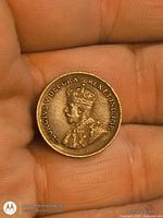 Obverse showing King George V portrait and legend