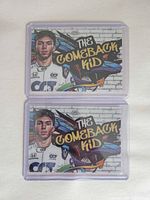 Front view of both Pierre Gasly Track Tag insert cards in top loaders