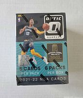 Front of sealed 2021-22 Panini Donruss Optic NBA blaster box
