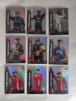 Front view of nine Topps Chrome Path to the Podium cards