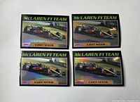 Fronts of four Lando Norris Topps Chrome insert cards