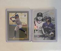 Fronts of both Bo Bichette 2020 Topps rookie cards in protectors
