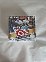 Front view of sealed 2021 Topps Holiday Mega Box MLB trading card box