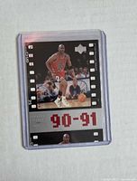 Front of Michael Jordan Upper Deck card in sleeve