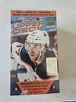 Front view of sealed 2020-21 Upper Deck Series One Hockey blaster box