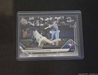 Front of Vladimir Guerrero Jr Topps Now World Series card in sleeve