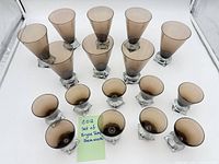 Complete set of Bryce Tempo glasses arranged on table