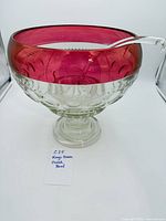 Overall view of punch bowl with ladle