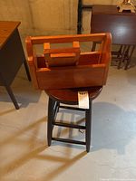tool caddy placed on barstool showing both items