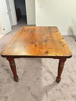 rectangular solid pine dining table overview