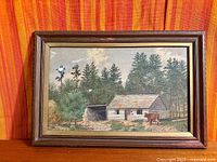 Framed watercolor landscape overall view